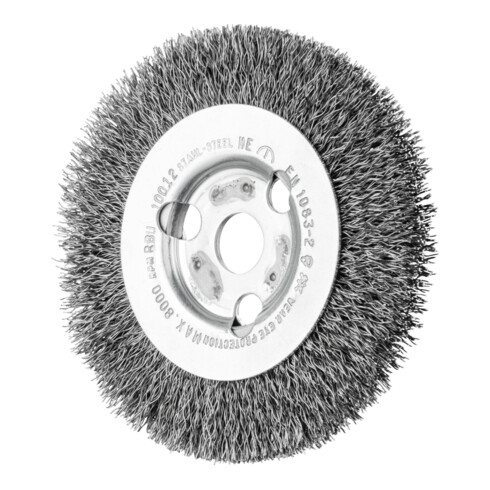 PFERD Rundbürste schmal ungezopft RBU Ø100x12x14 mm Bohrung Stahl-Draht-Ø0,30