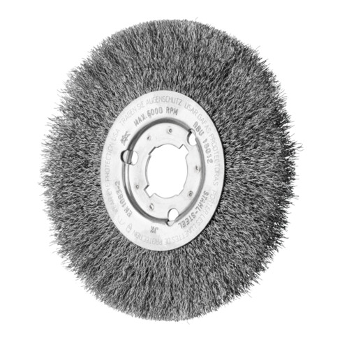 PFERD Rundbürste schmal ungezopft RBU Ø180x12xvariable Bohrung Stahl-Draht-Ø0,30