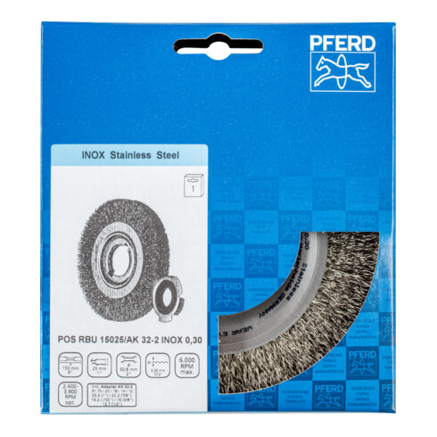 PFERD Rundbürste, ungezopft POS RBU 15025/AK32-2 INOX 0,30