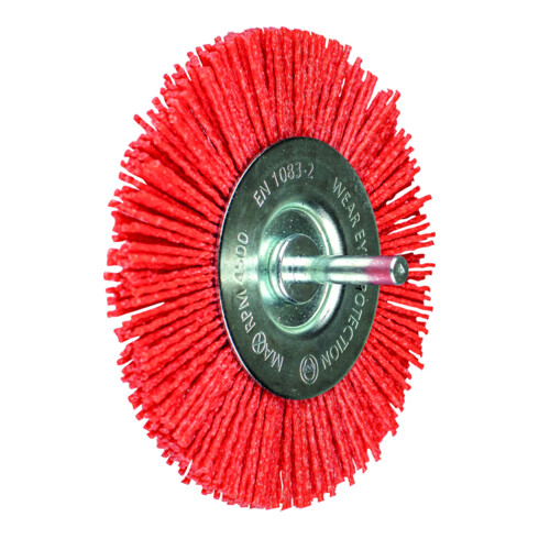 PFERD Rundbürste ungezopft RBU Ø100mm Schaft-Ø 6 mm RED-Filament-Ø 1,27 Korn 80 Bohrmaschinen