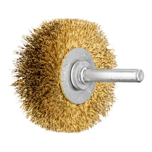 PFERD Rundbürste ungezopft RBU Ø50x15 mm Schaft-Ø6 mm Messing-Draht-Ø0,20