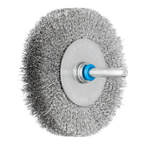 PFERD Rundbürste ungezopft RBU Ø80x15 mm Schaft-Ø6 mm Edelstahl-Draht-Ø0,15