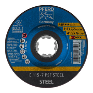 PFERD slijpschijf E 115-7 PSF STEEL/X-LOCK