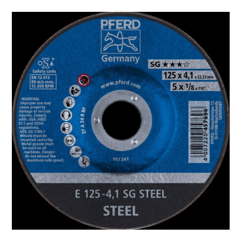 PFERD ruwe slijpschijf E 125-4.1 SG STAAL