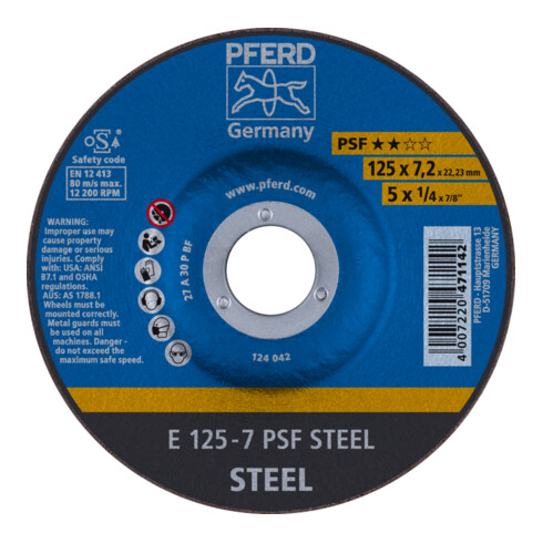 PFERD ruwe slijpschijf E 125-7 PSF STEEL (5)