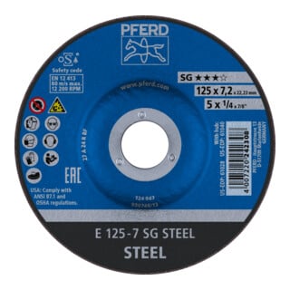 PFERD ruwe slijpschijf E 125-7 SG STAAL