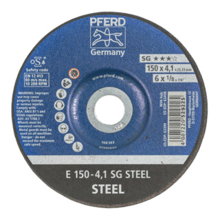 PFERD ruwe slijpschijf SG-STEEL, wiel-⌀xwielbreedte: 150X4 mm