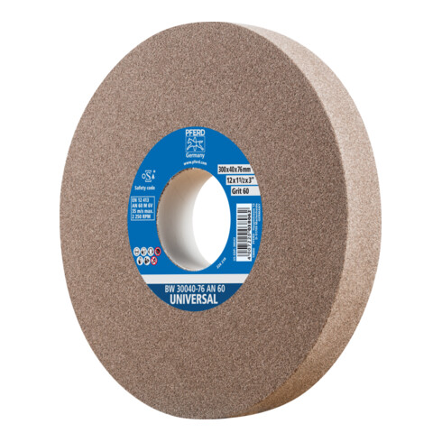 PFERD Schleifbockscheibe Ø 300x40mm Bohrung-Ø 76 mm A60 für universelle Schleifaufgaben