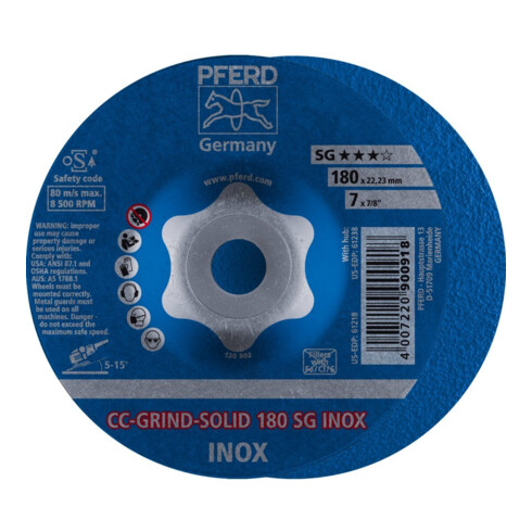 Pferd Schleifscheibe CC-Grind Solid INOX 180mm