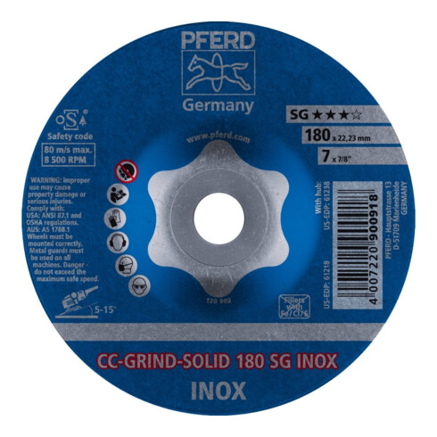Pferd Schleifscheibe CC-Grind Solid INOX 180mm