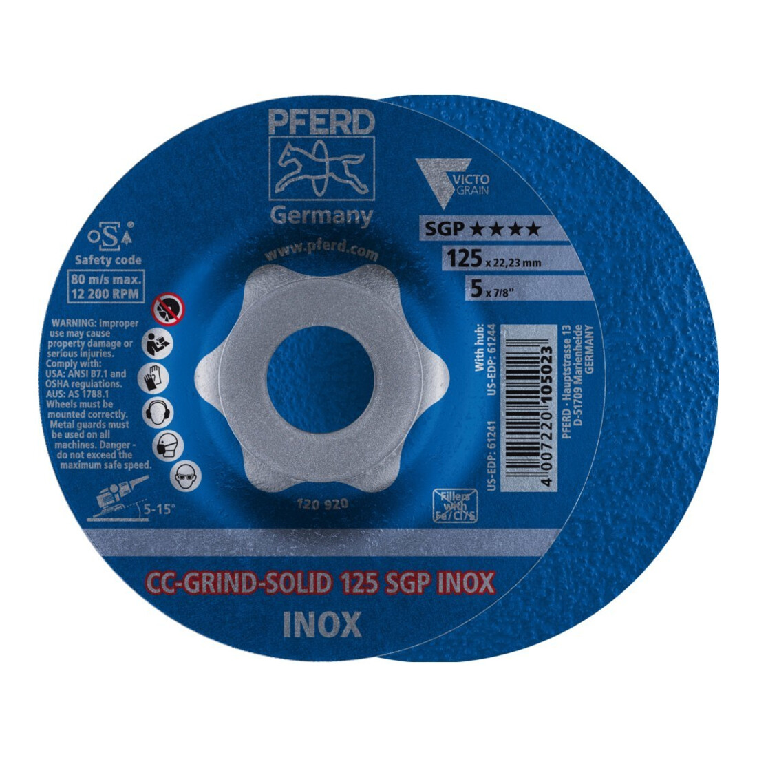 Pferd Schleifscheibe CC-Grind Solid SGP INOX 125mm