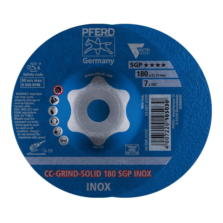 Pferd Schleifscheibe CC-Grind Solid SGP INOX 180mm