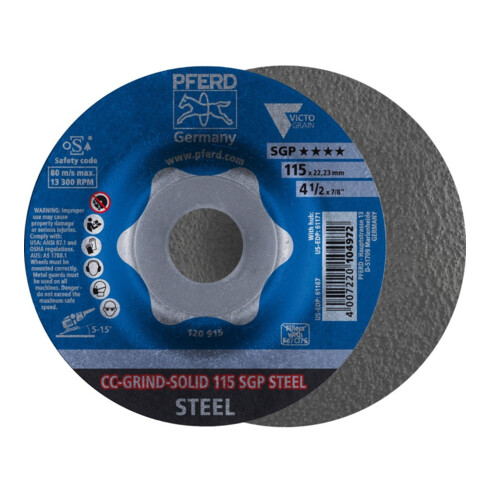 Pferd Schleifscheibe CC-Grind Solid SGP STEEL 115mm