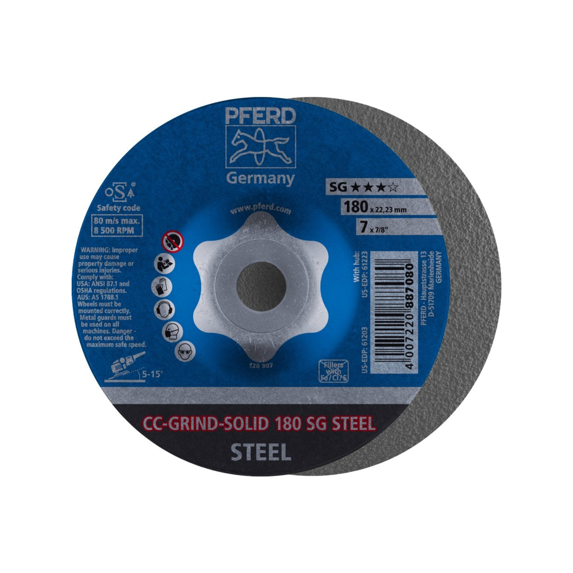 Pferd Schleifscheibe CC-Grind Solid Steel 180mm