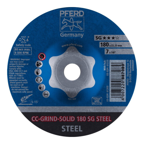 Pferd Schleifscheibe CC-Grind Solid Steel 180mm
