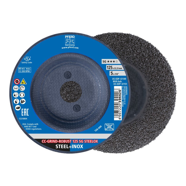 Pferd Schleifscheibe SG CC-GRIND-ROBUST STEELOX 125mm