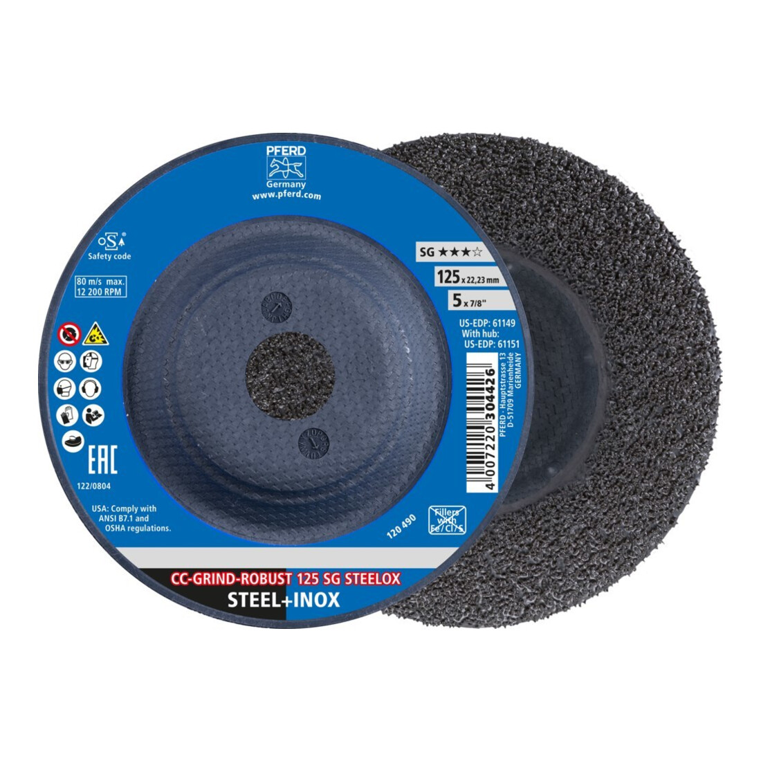 Pferd Schleifscheibe SG CC-GRIND-ROBUST STEELOX 125mm