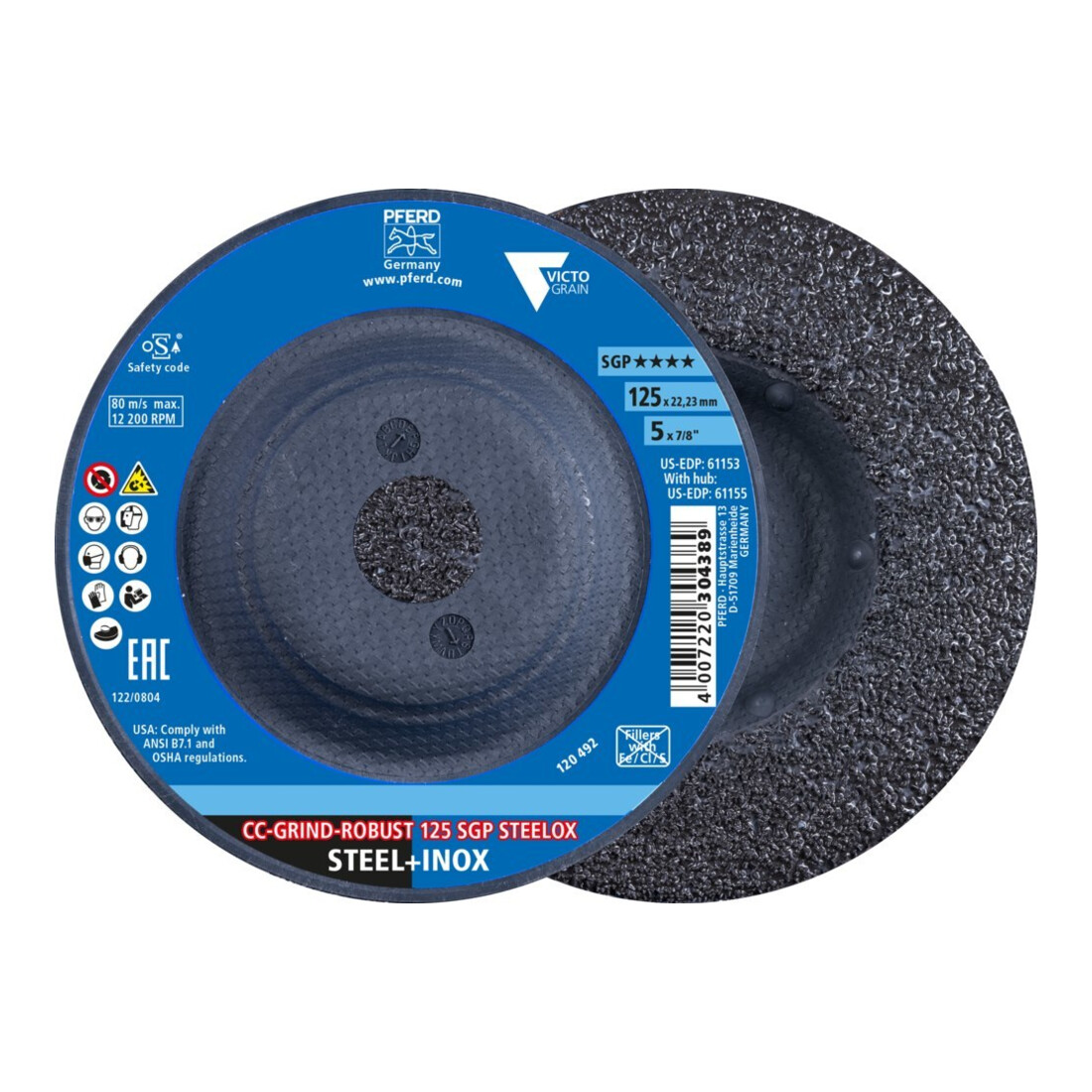Pferd Schleifscheibe SGP CC-GRIND-ROBUST STEELOX 125mm VICTOGRAIN