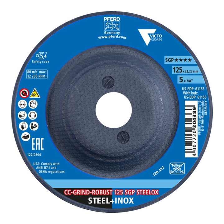 Pferd Schleifscheibe SGP CC-GRIND-ROBUST STEELOX 125mm VICTOGRAIN