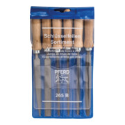 PFERD Schlüsselfeilen-Set mit Holzheft 6-tlg. 100mm Hieb 2 für filigrane Feilarbeiten (11706100)