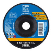 PFERD Schruppscheibe E 100x6,3x16 mm Universallinie PSF STEEL für Stahl