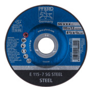 PFERD Schruppscheibe E 115x7,2x22,23 mm Leistungslinie SG STEEL für Stahl