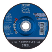 PFERD Schruppscheibe E 150x7,2x22,23 mm ZIRKON Speziallinie SGP STEEL für Stahl