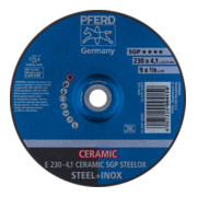 PFERD Schruppscheibe E 230x4,1x22,23 mm CERAMIC Leistungslinie SG STEELOX für Stahl/Edelstahl