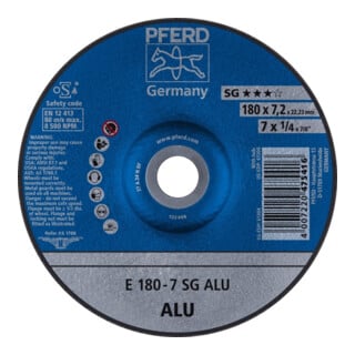 Pferd Schruppscheibe gekröpft für Aluminium A24NSG 178x7,2mm