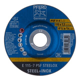 Pferd Schruppscheibe gekröpft PSFSTEELOX 115x7mm
