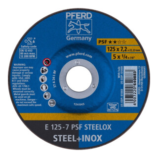 Pferd Schruppscheibe gekröpft PSFSTEELOX 125x7mm