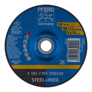 Pferd Schruppscheibe gekröpft PSFSTEELOX 180x7mm