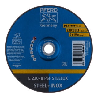 Pferd Schruppscheibe gekröpft PSFSTEELOX 230x8mm