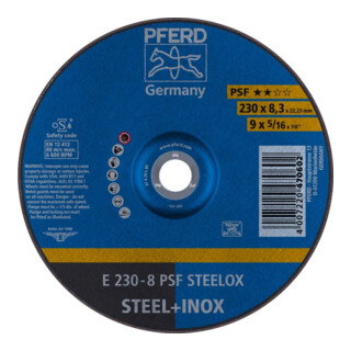 Pferd Schruppscheibe gekröpft PSFSTEELOX 230x8mm
