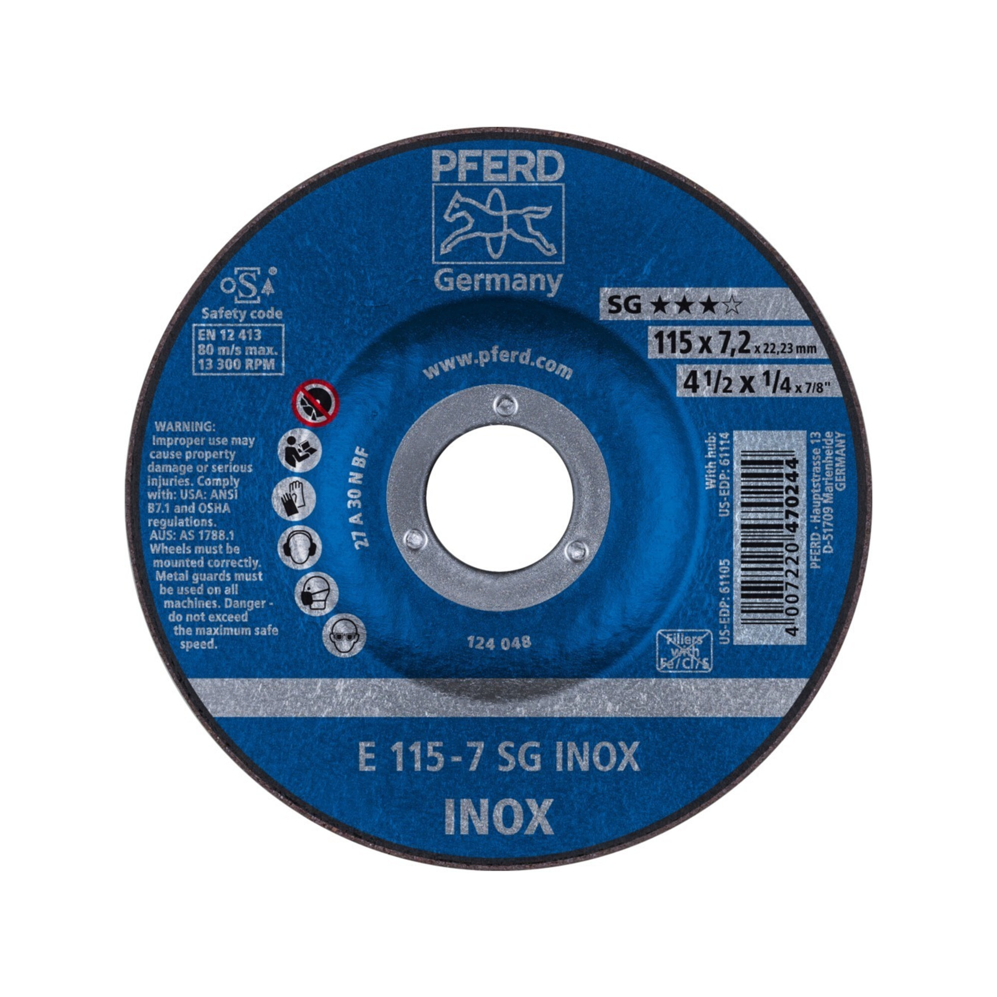 PFERD Schruppscheiben E 115-7 SG INOX