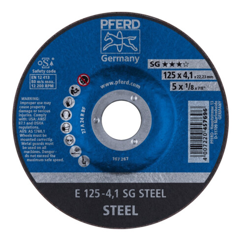 PFERD Schruppscheiben E 125-4,1 SG STEEL