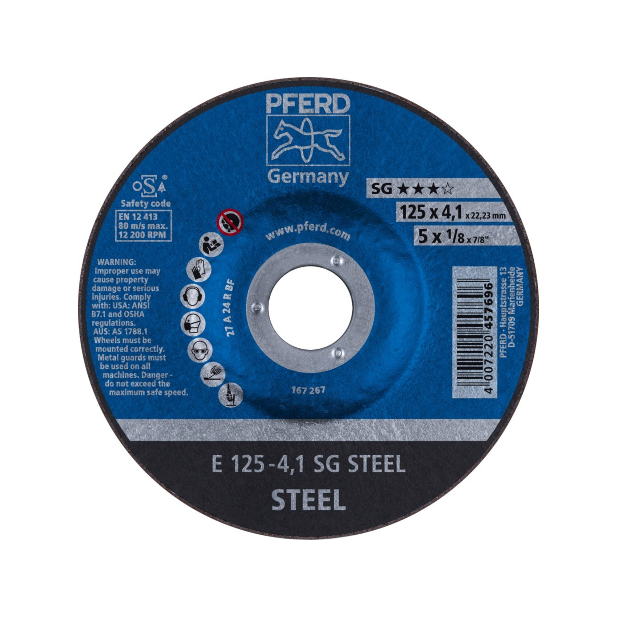 PFERD Schruppscheiben E 125-4,1 SG STEEL