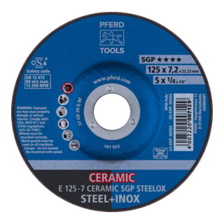 PFERD TOOLS Schruppscheibe E CERAMIC SGP STEELOX