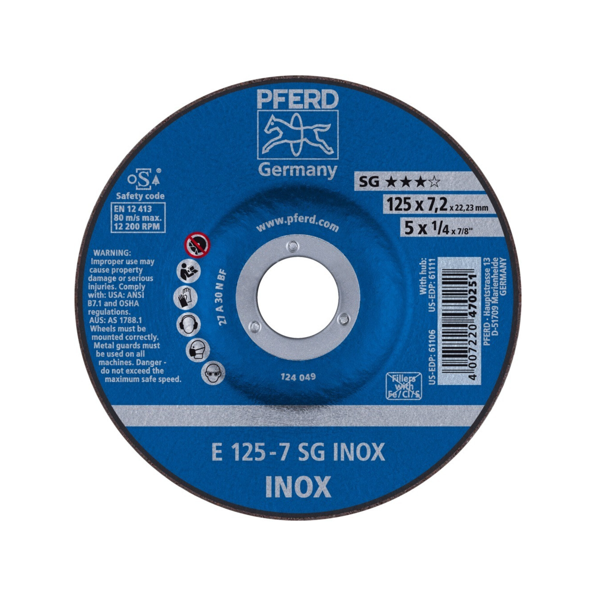 PFERD Schruppscheiben E 125-7 SG INOX