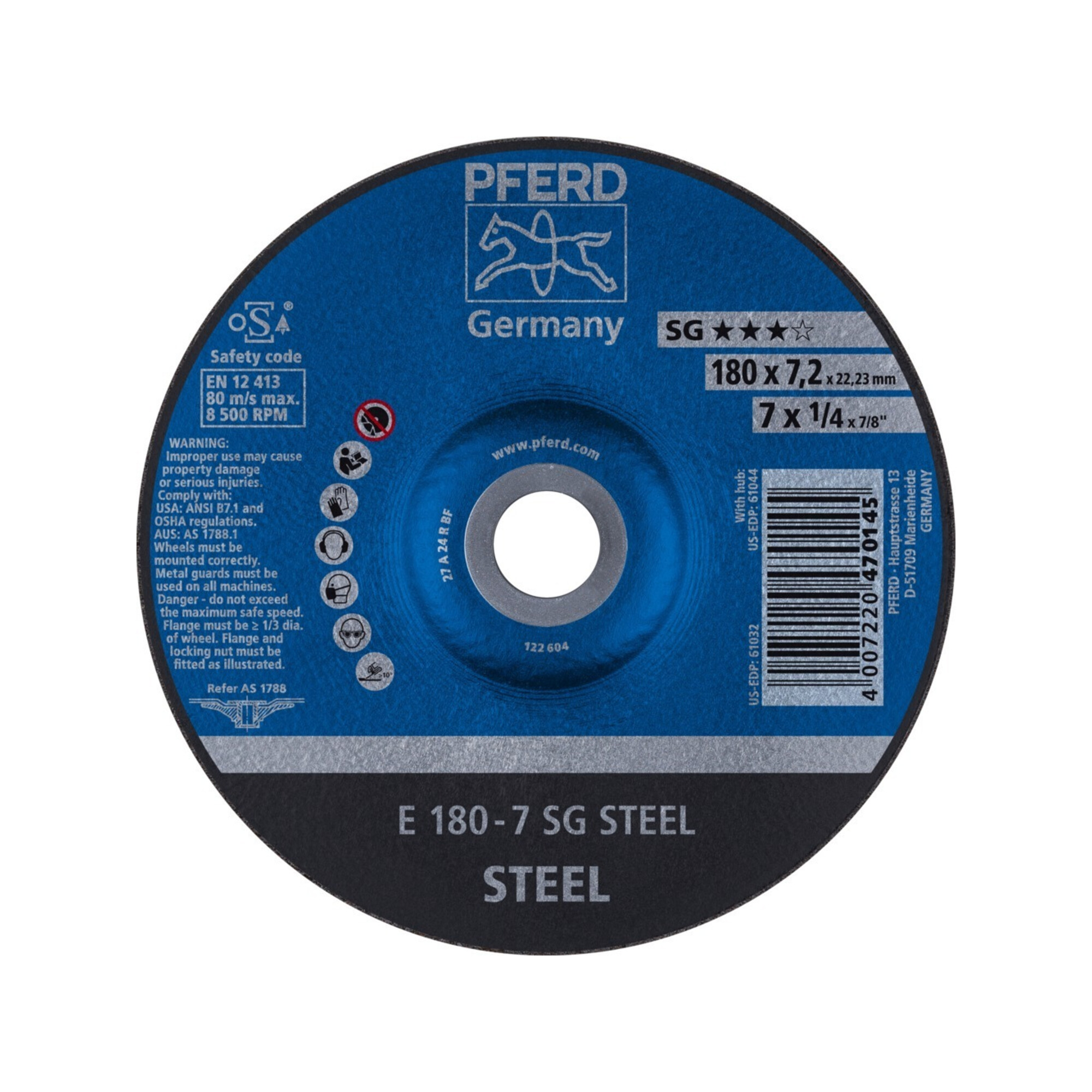 PFERD Schruppscheiben E 180-7 SG STEEL