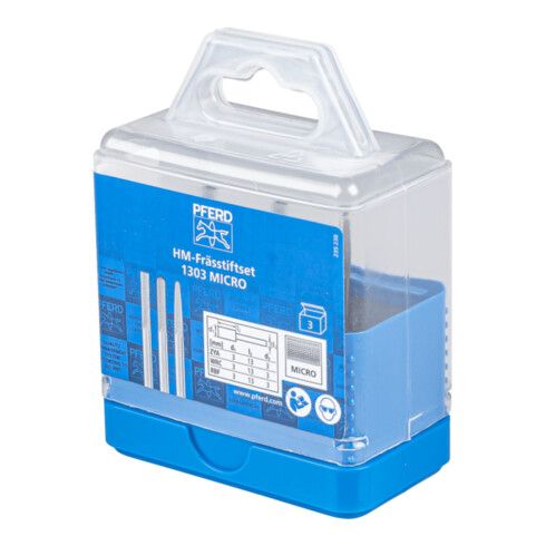PFERD Set di frese in HM, TC 1303 Micro
