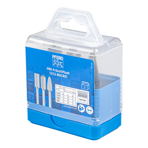 PFERD Set di frese in HM, TC 1312 Micro