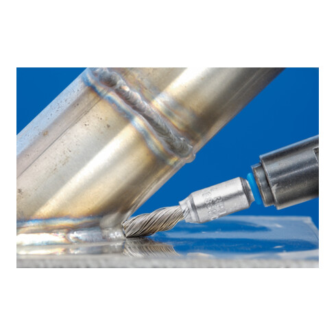 PFERD SINGLETWIST Pinselbürste gezopft PBGS Ø10mm Schaft-Ø6 mm Edelstahl-Draht-Ø0,20