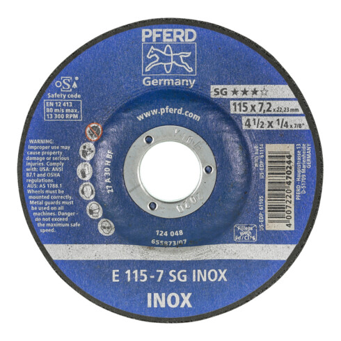 PFERD SG INOX slijpschijf