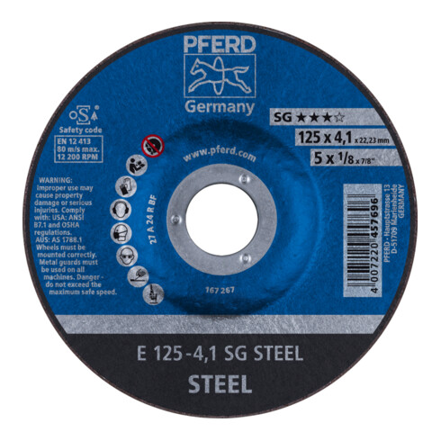 PFERD ruwe slijpschijf E 125-4.1 SG STAAL