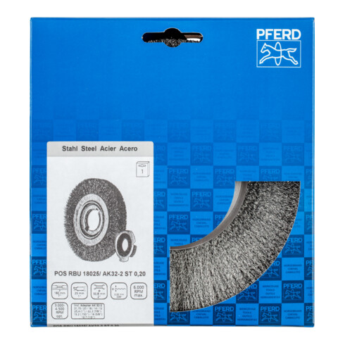 PFERD Spazzola a disco con filo non ritorto POS RBU 18025/AK32-2 ST 0,20