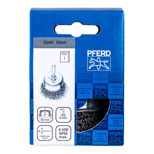 PFERD Spazzola a tazza con gambo, filo non ritorto POS TBU 50/6 ST 0,30 UNIVERSAL (1)
