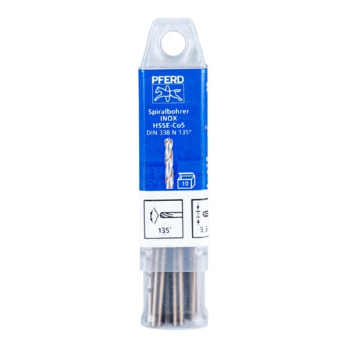 PFERD spiraalboor- SPB DIN 338 HSSE N 3.3 INOX