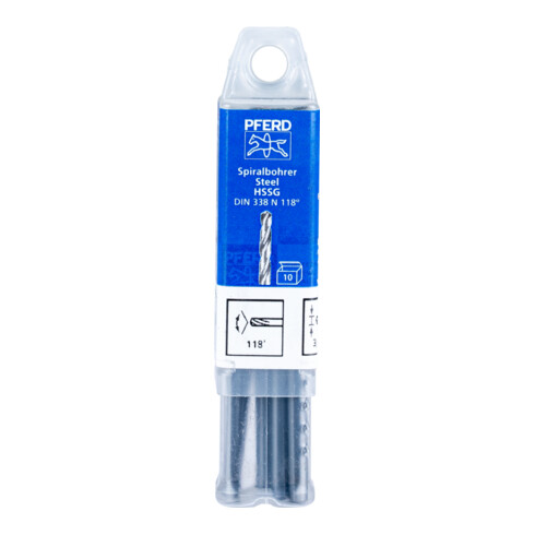 PFERD spiraalboor SPB DIN 338 HSSG N 3.4 STAAL