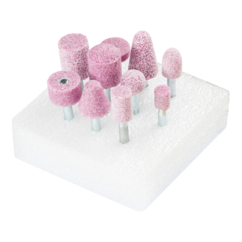 PFERD STEEL EDGE Schleifstift-Set 10-tlg. Schaft-Ø 6 mm A30 für Stahl- und Stahlguss